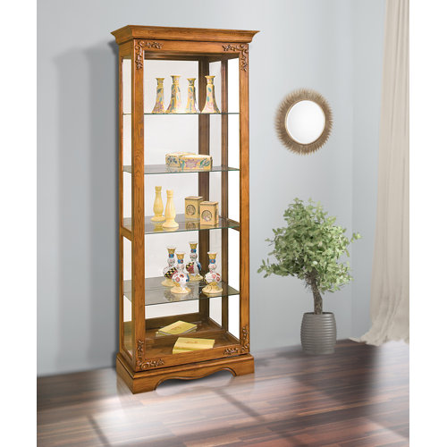 Charlton Home® Belby 30'' Wide Solid Wood Mirrored Back Curio